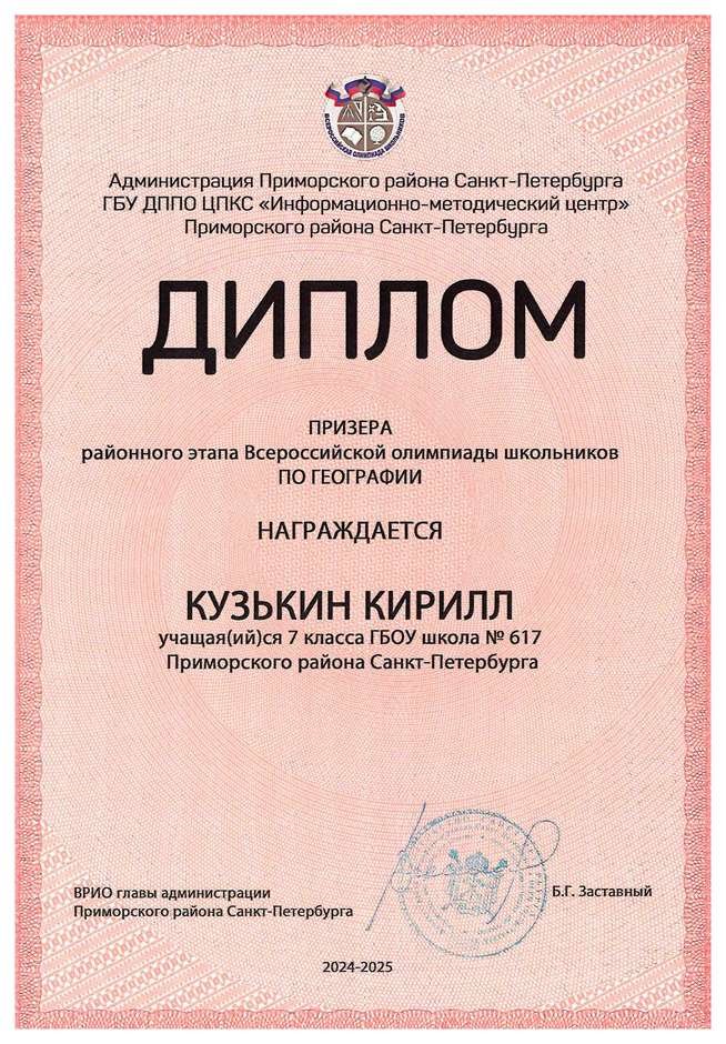 2024-2025 Кузькин Кирилл 7л география (Алексеева А.О.)